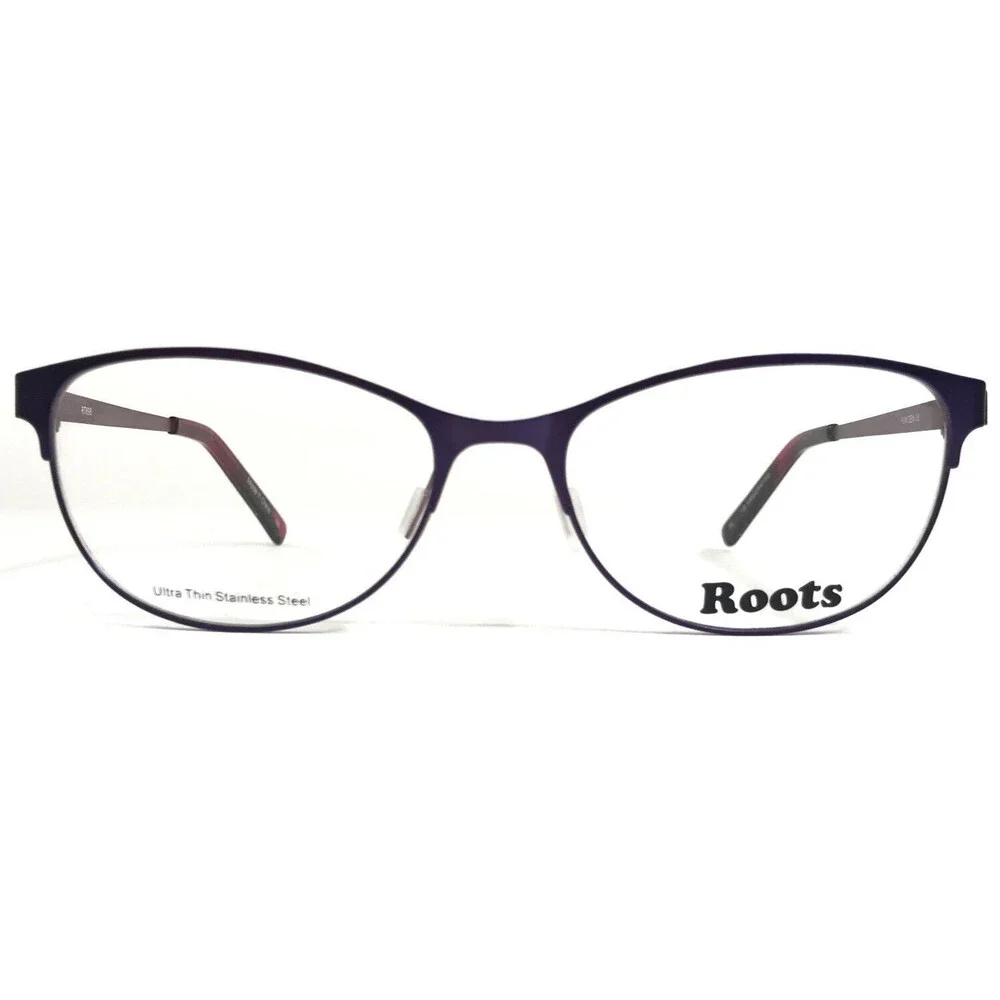 Roots Canada Eyeglasses Frames RT698 PLM CEN Purple Cat Eye Full Rim 52-16-135